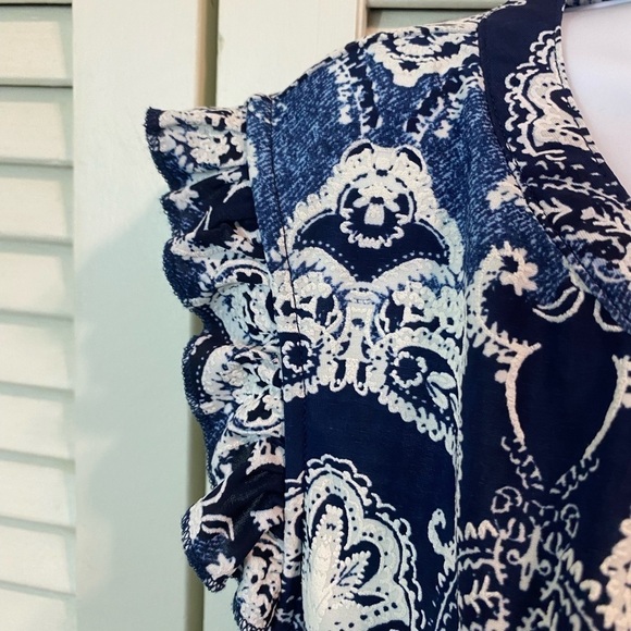 ❤️ PerCeption Concept size XL multi color blue sleeveless keyhole lightw… - Picture 3 of 6